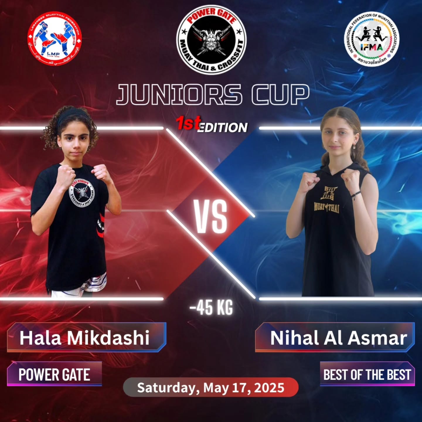Juniors Cup — Hala Mikdashi (Power Gate) vs Nihal Al Asmar.